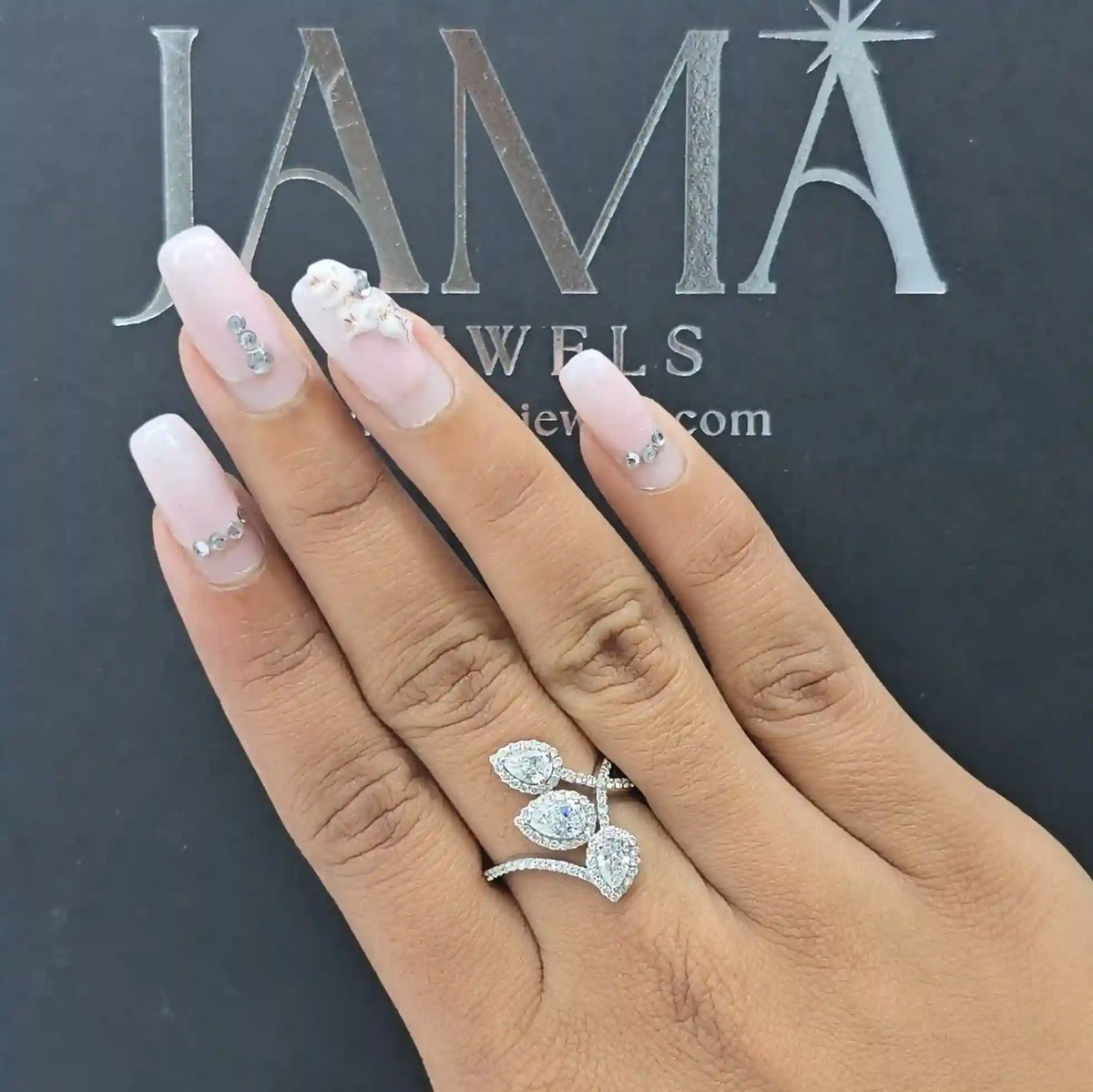 1.45 CT Triple Pear Cut Bypass Lab Diamond Ring (Ready for Delivery)