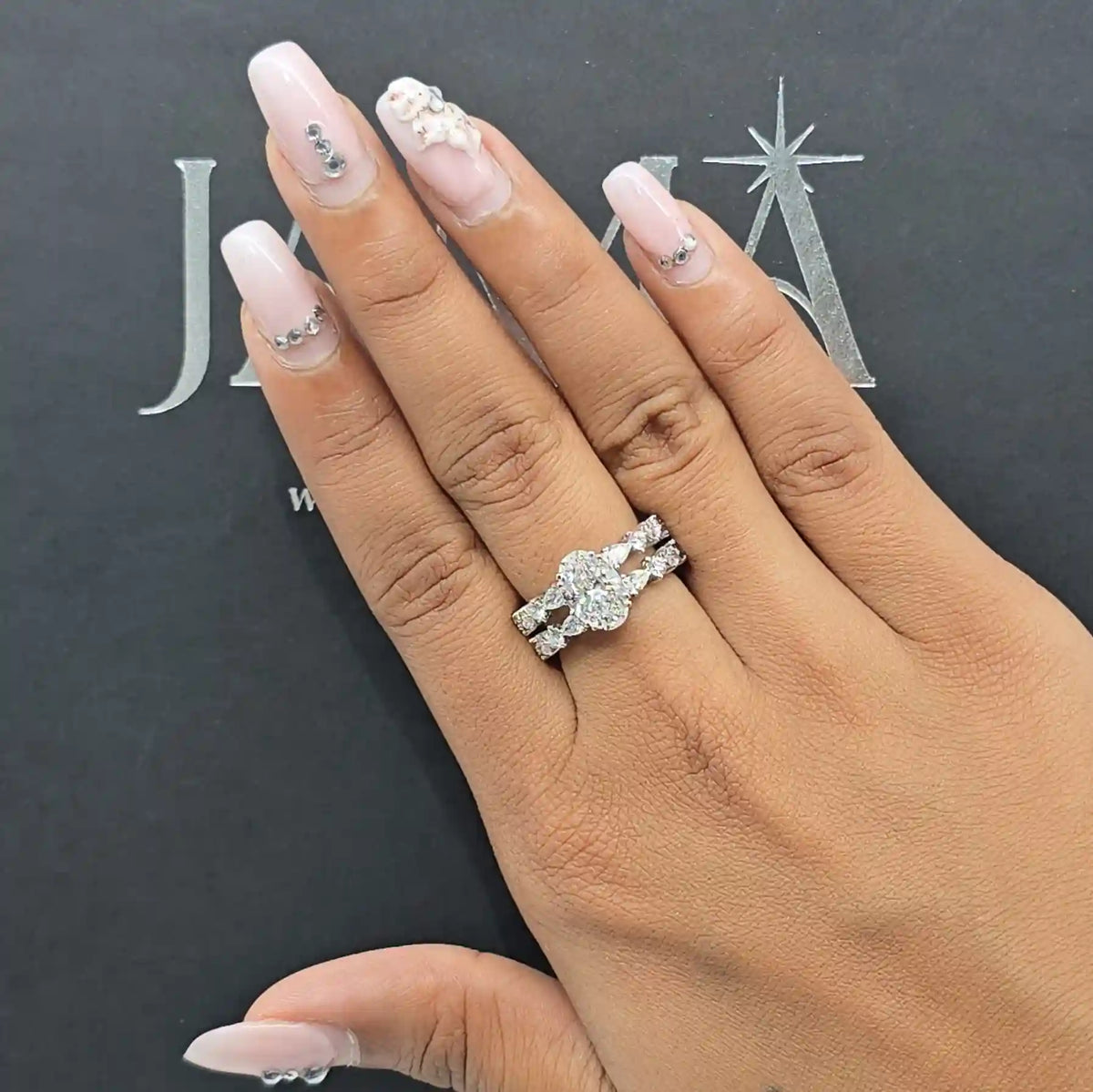 3.70 CT Oval Cut Lab Diamond Two Layer Ring (Ready for Delivery)