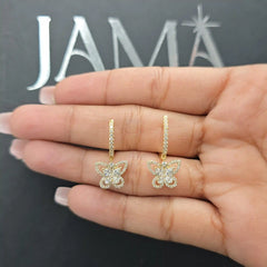 0.95 CT Lab Diamond Butterfly Hoop Earring  (Ready for Delivery)