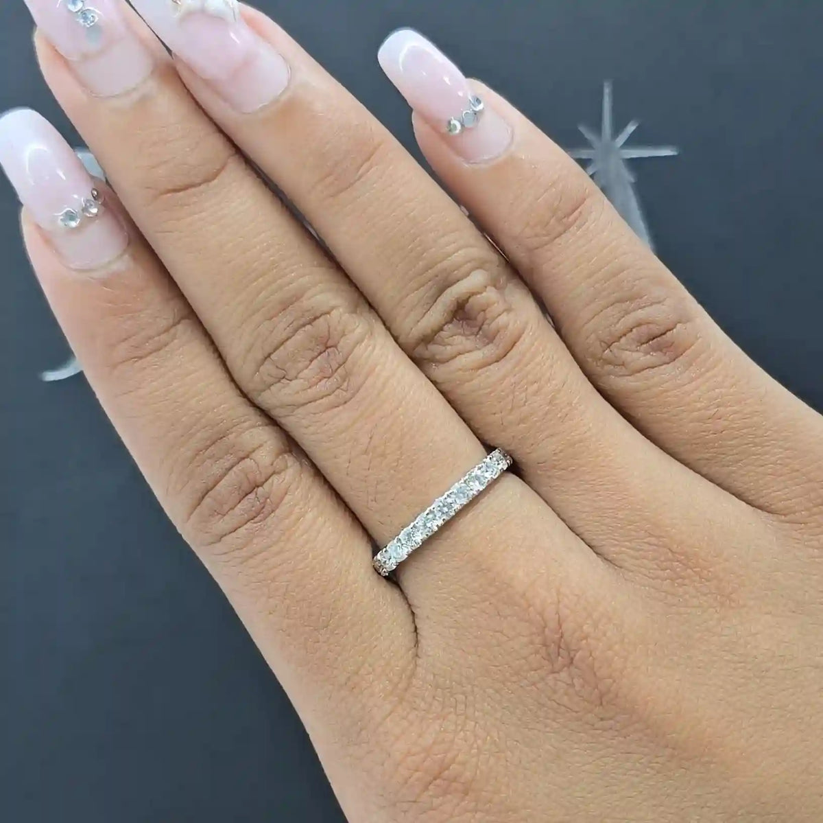 0.80 CT Round Cut Half Eternity Ring (Ready for Delivery)