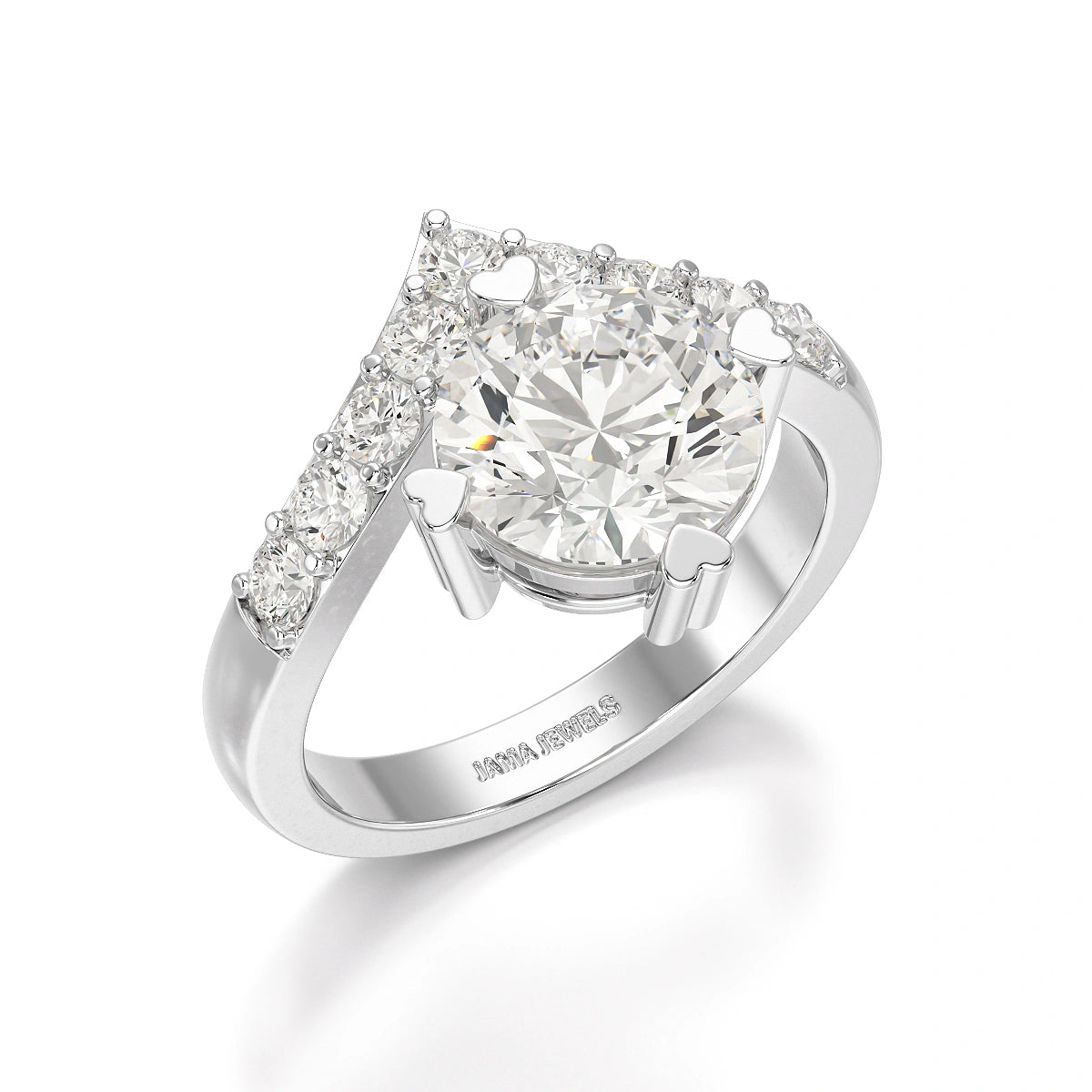 3.02 CT Round Cut Classic Lab Diamond Ring