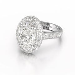 6.47 CT Oval Cut Hidden Halo Lab Diamond Ring