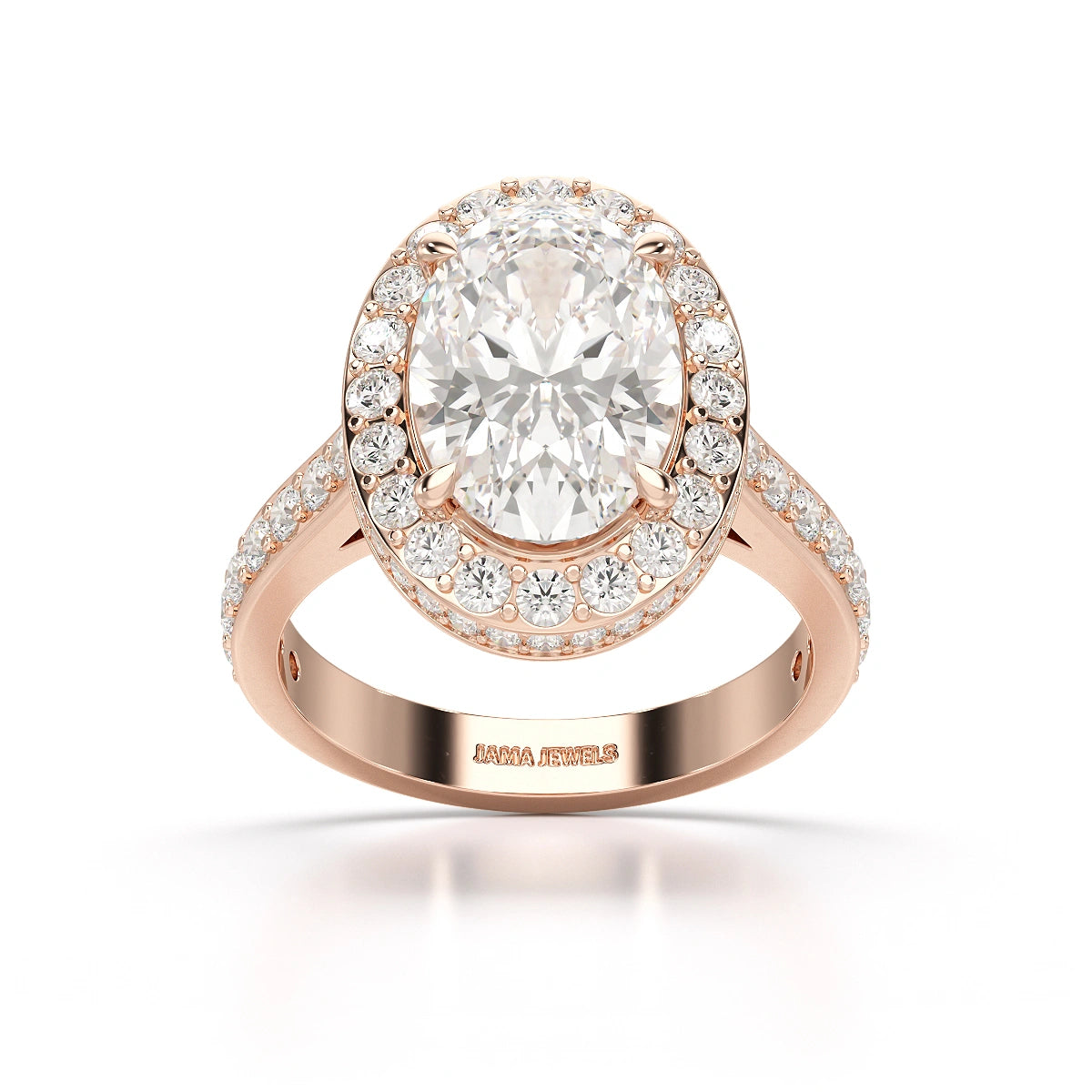 6.47 CT Oval Cut Hidden Halo Lab Diamond Ring