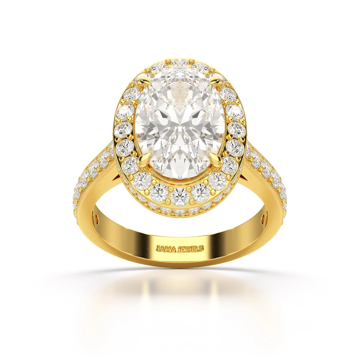 6.47 CT Oval Cut Hidden Halo Lab Diamond Ring