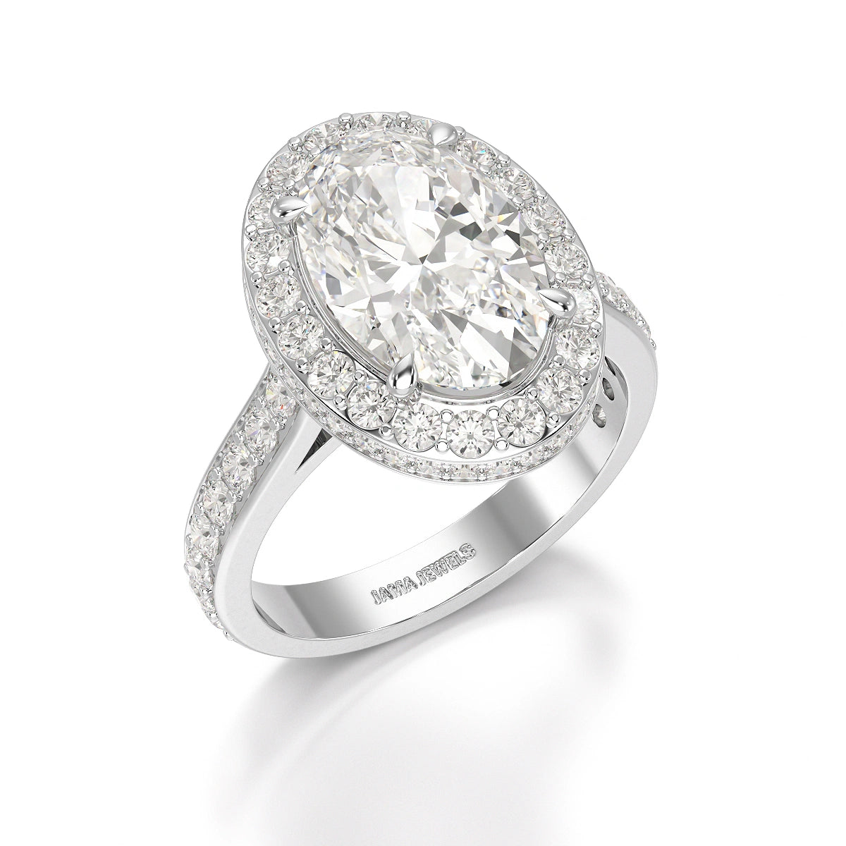 6.47 CT Oval Cut Hidden Halo Lab Diamond Ring