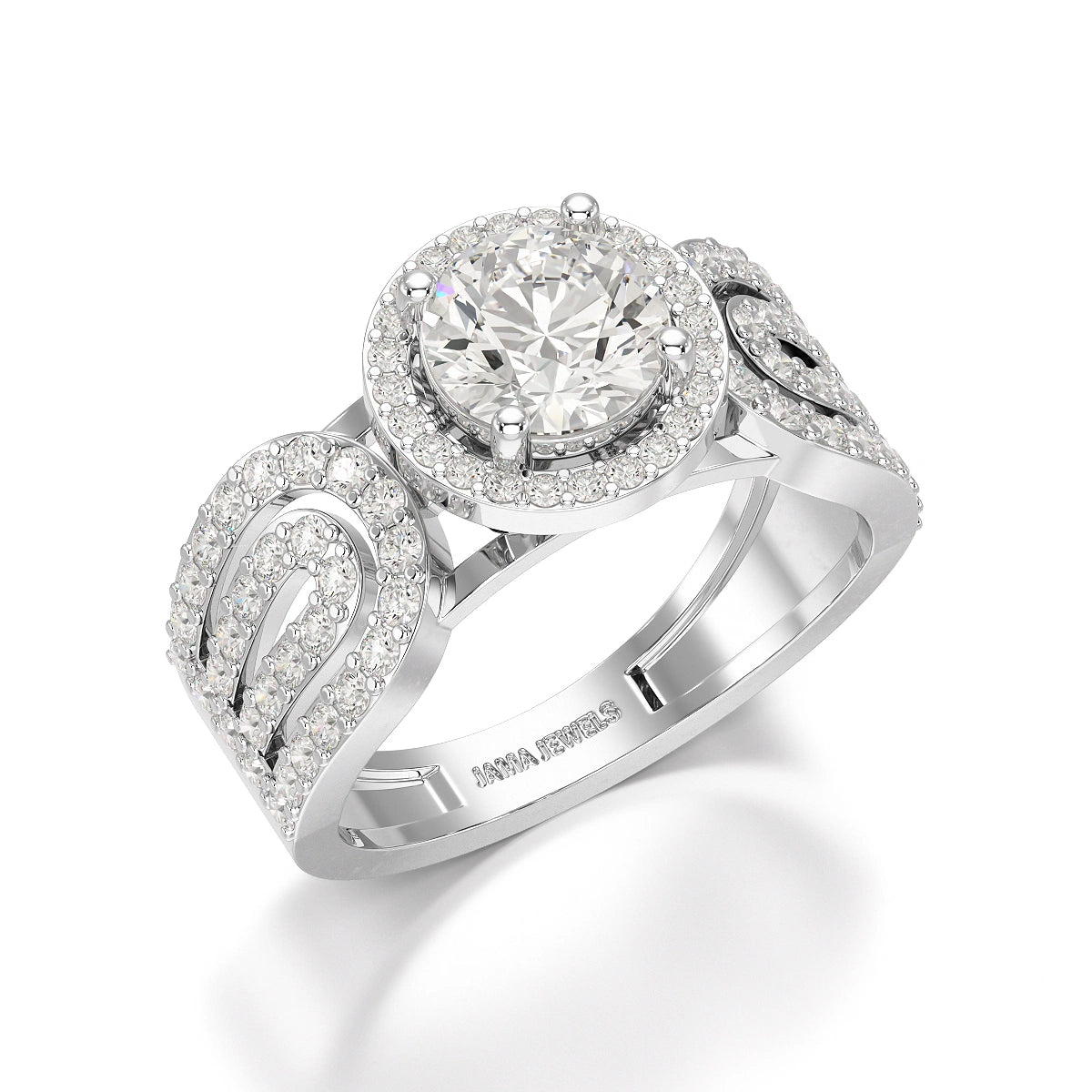 1.72 CT Halo Round Cut Lab Diamond Ring