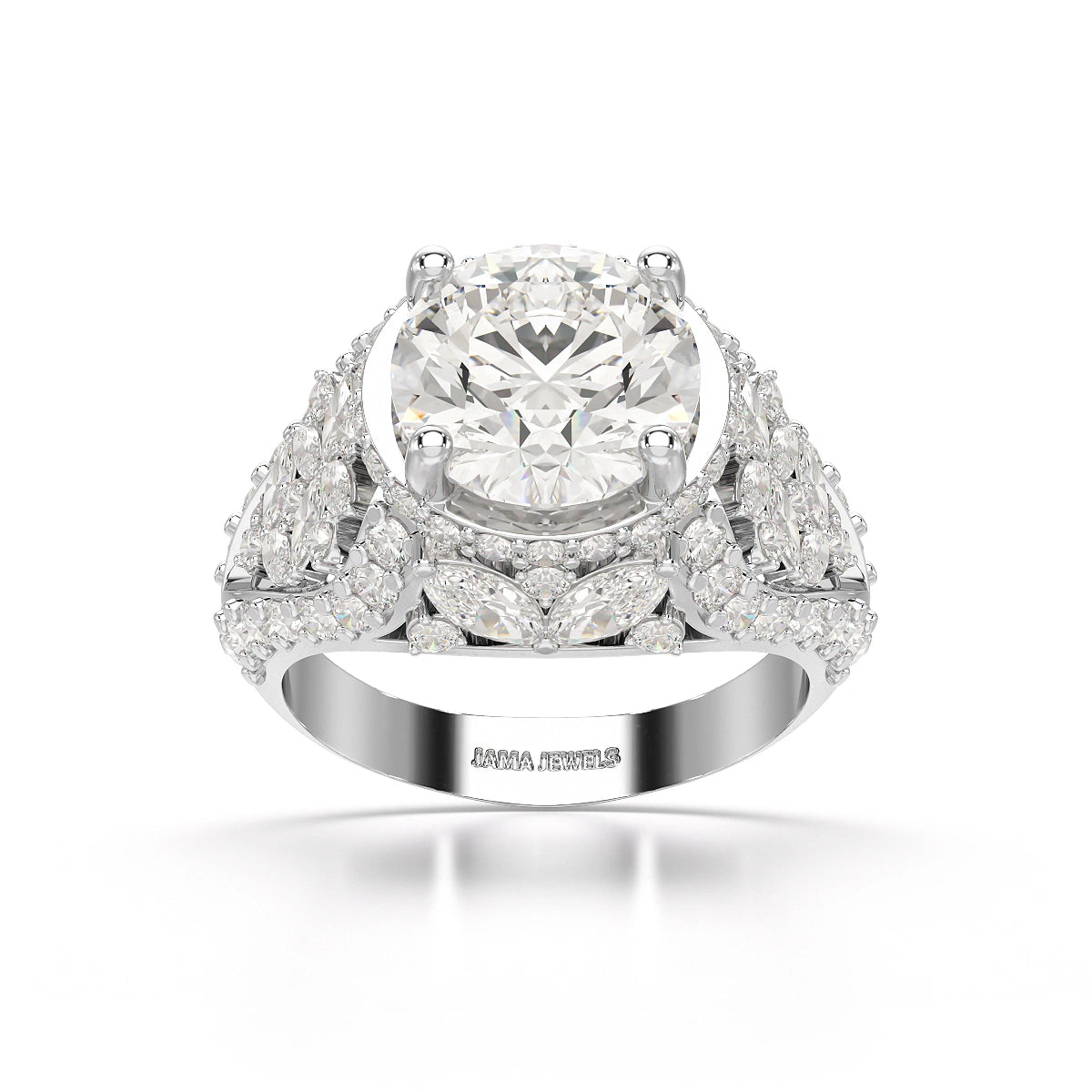 4.16 CT Round Cut Halo Engagement Lab Diamond Ring