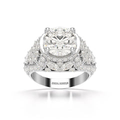 4.16 CT Round Cut Halo Engagement Lab Diamond Ring