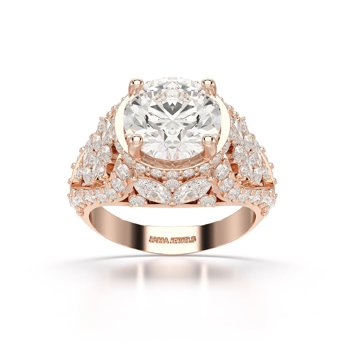 4.16 CT Round Cut Halo Engagement Lab Diamond Ring