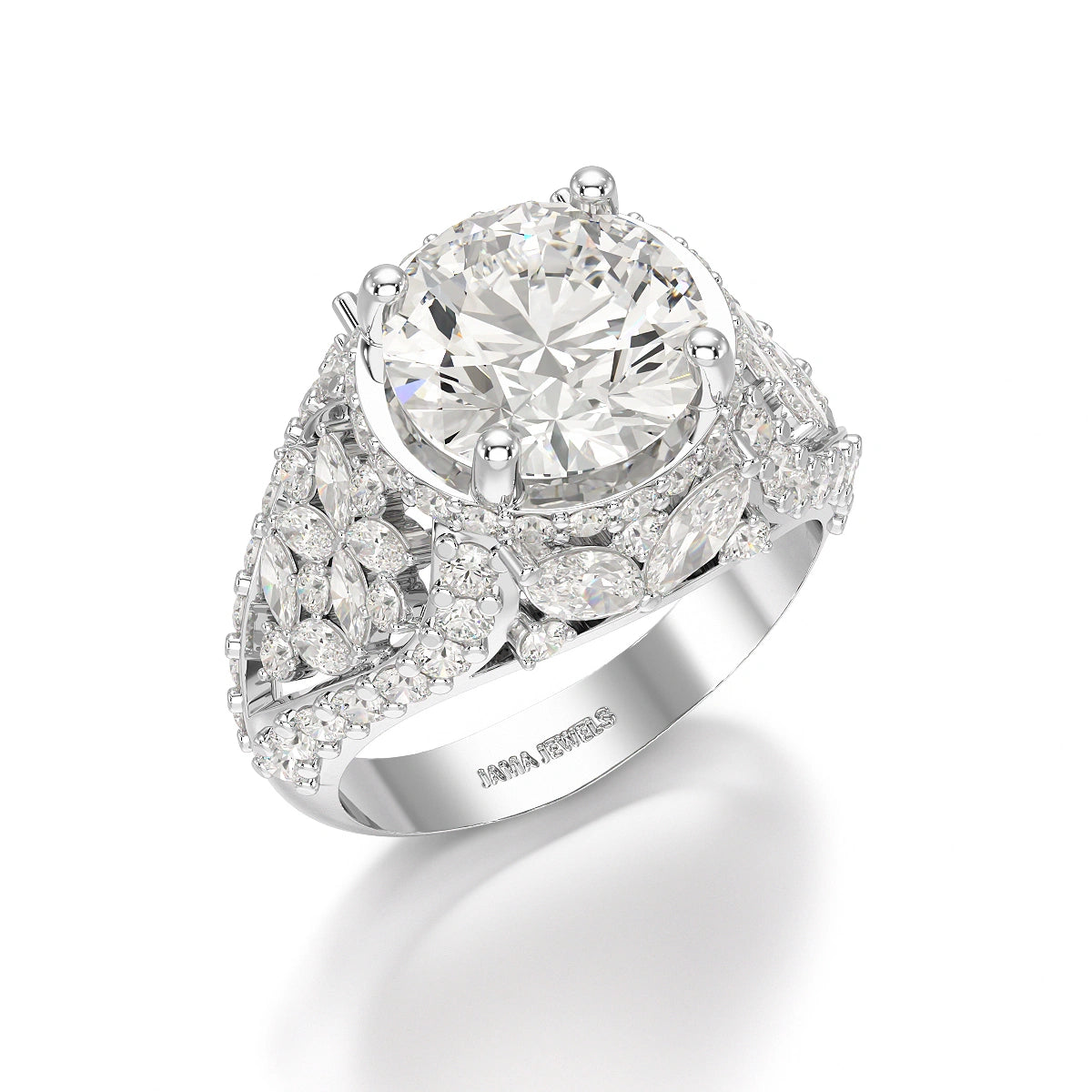 4.16 CT Round Cut Halo Engagement Lab Diamond Ring