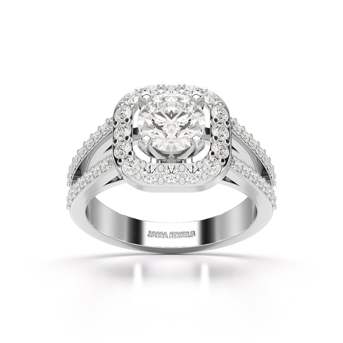 1.72 CT Round Cut Halo Lab Diamond Ring