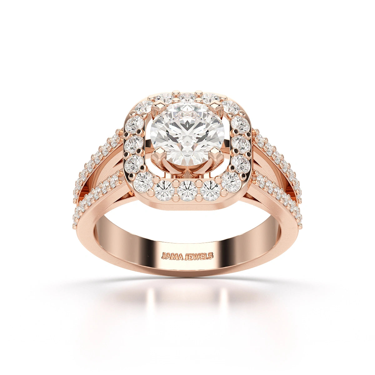 1.72 CT Round Cut Halo Lab Diamond Ring