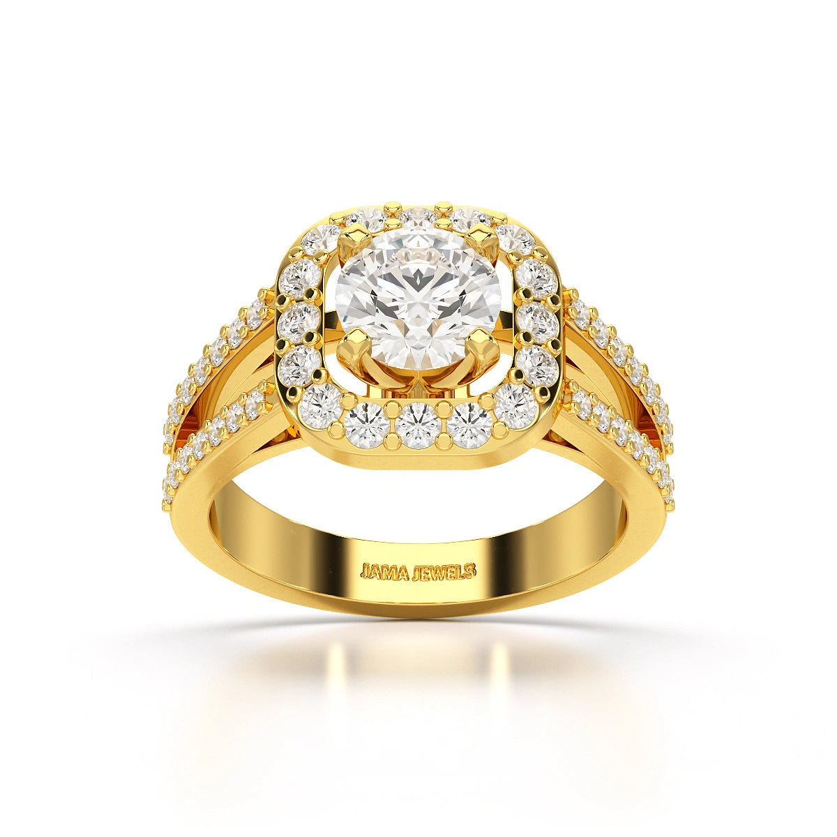 1.72 CT Round Cut Halo Lab Diamond Ring