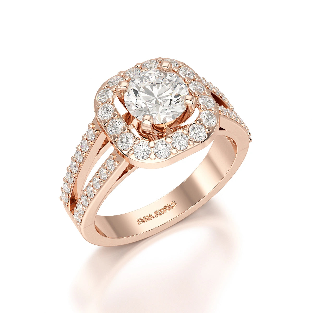 1.72 CT Round Cut Halo Lab Diamond Ring