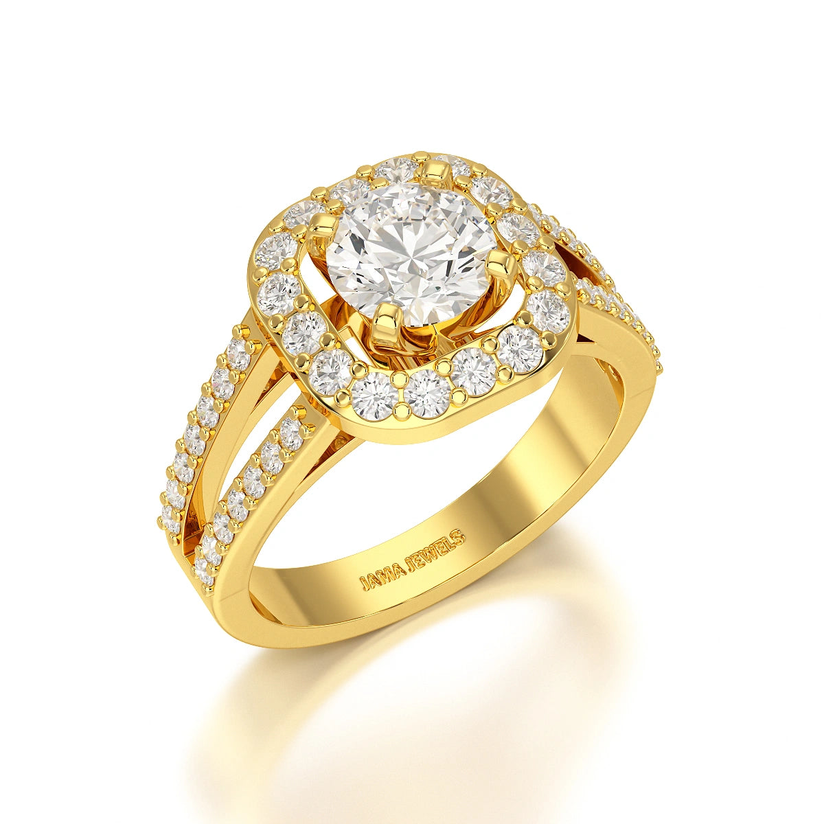 1.72 CT Round Cut Halo Lab Diamond Ring