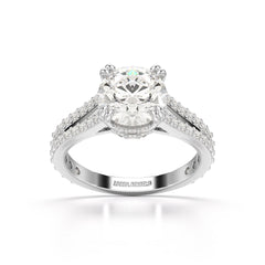 2.67 CT Round Cut Hidden Halo Lab Diamond Ring