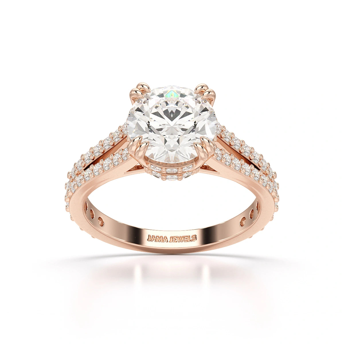 2.67 CT Round Cut Hidden Halo Lab Diamond Ring