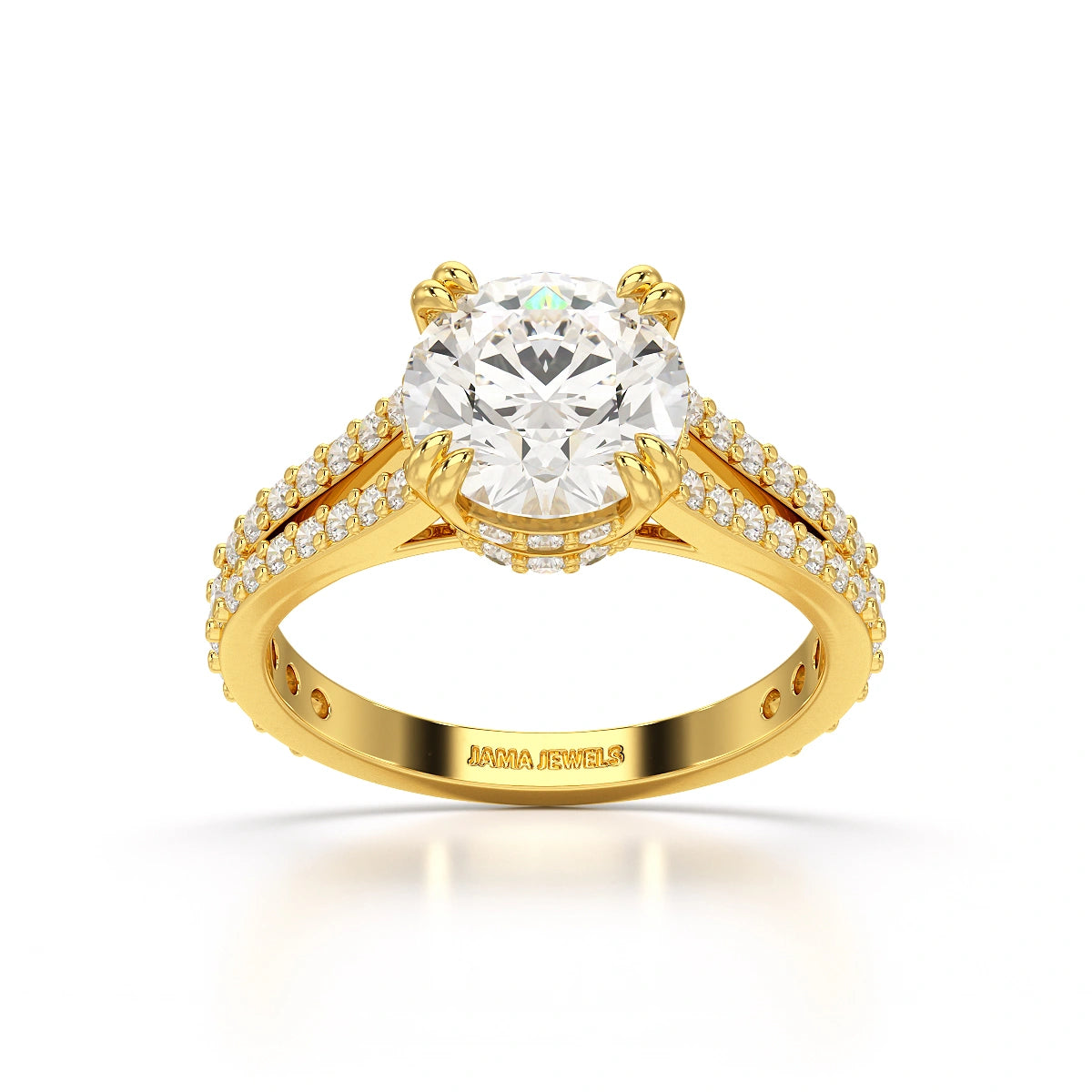 2.67 CT Round Cut Hidden Halo Lab Diamond Ring