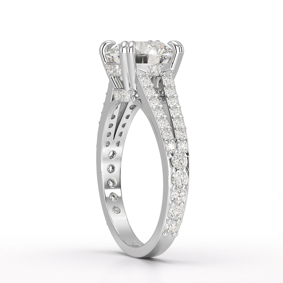 2.67 CT Round Cut Hidden Halo Lab Diamond Ring