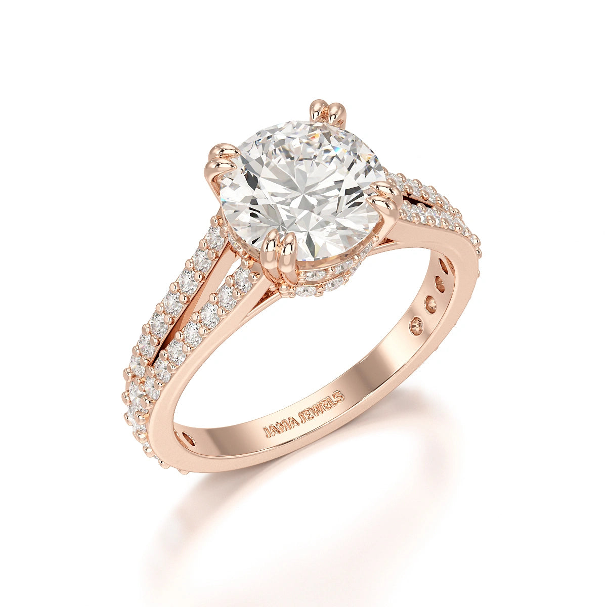 2.67 CT Round Cut Hidden Halo Lab Diamond Ring