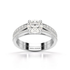 1.45 CT Round Cut Layered Lab Diamond Ring