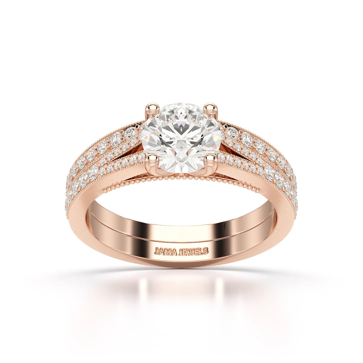 1.45 CT Round Cut Layered Lab Diamond Ring