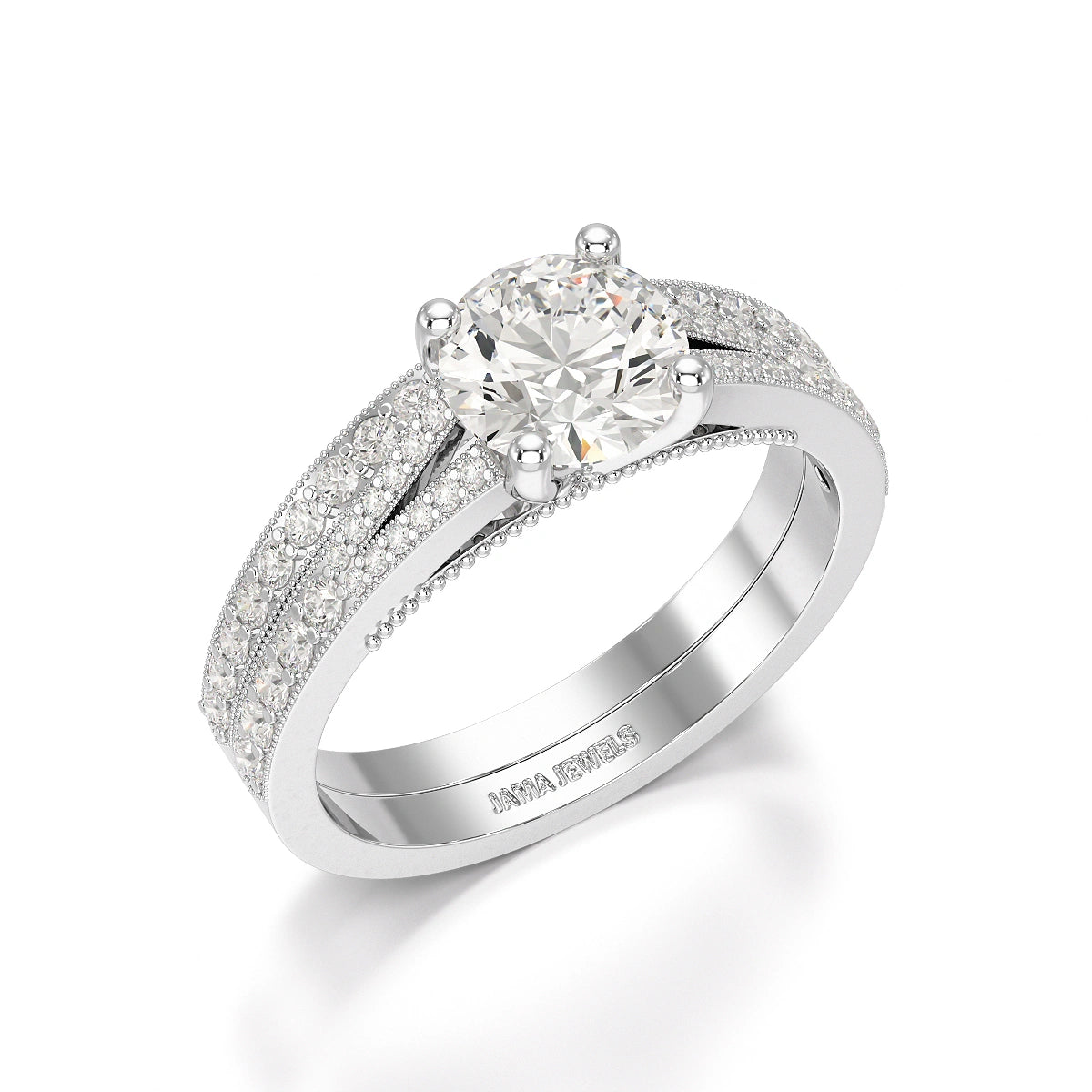 1.45 CT Round Cut Layered Lab Diamond Ring