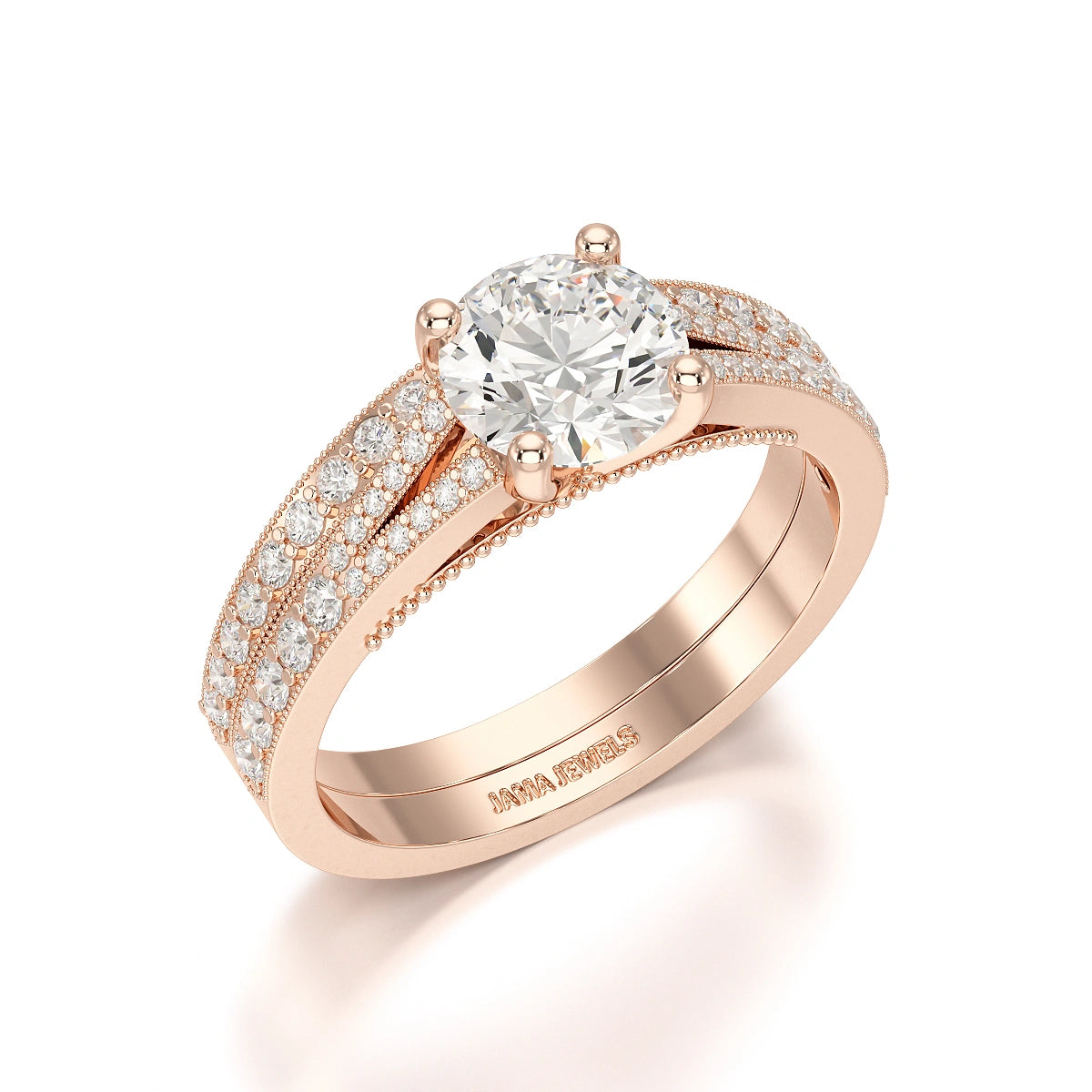 1.45 CT Round Cut Layered Lab Diamond Ring