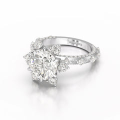 4.61 CT Round Cut Flower Halo Lab Diamond Ring