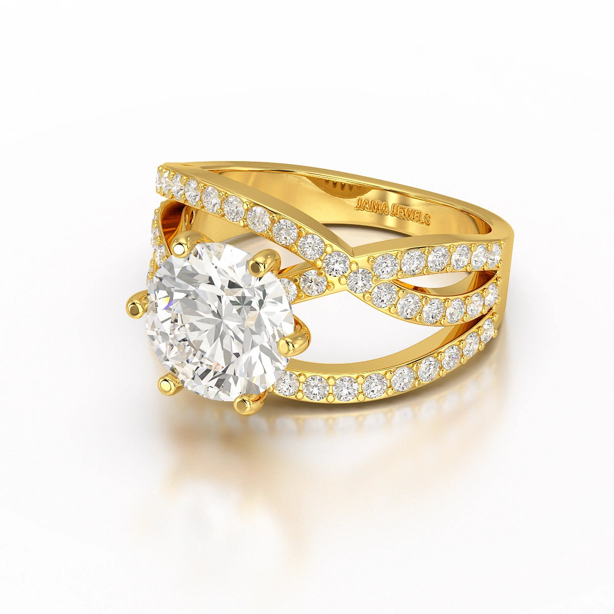 3.23 CT Round Cut Layered Lab Diamond Ring