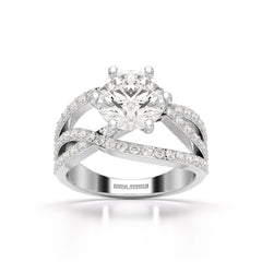 3.23 CT Round Cut Layered Lab Diamond Ring