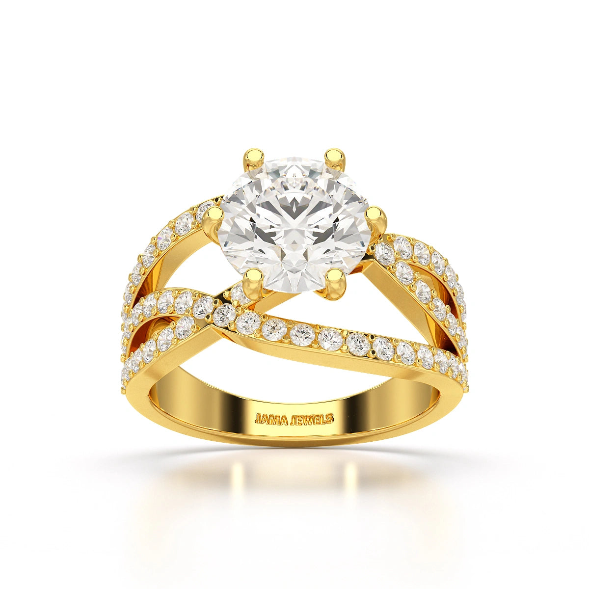 3.23 CT Round Cut Layered Lab Diamond Ring