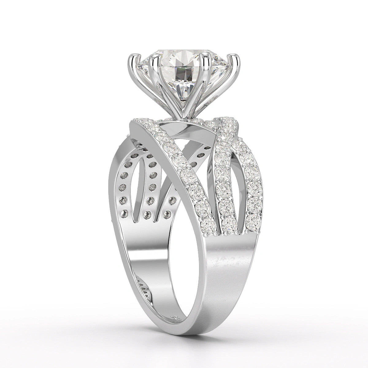 3.23 CT Round Cut Layered Lab Diamond Ring