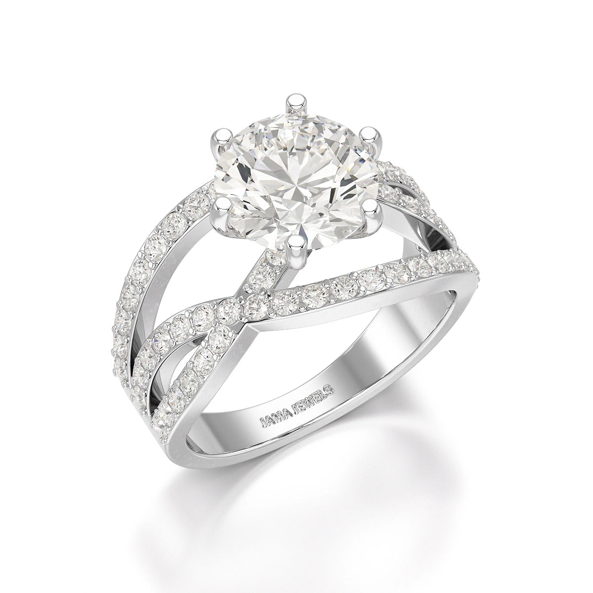 3.23 CT Round Cut Layered Lab Diamond Ring