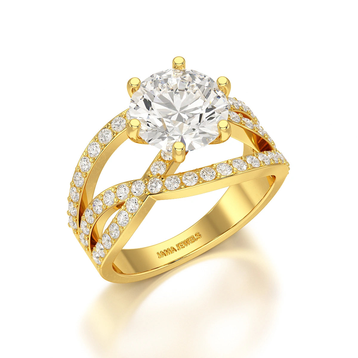 3.23 CT Round Cut Layered Lab Diamond Ring