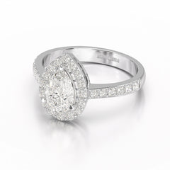 2.24 CT Pear Cut Halo Lab Diamond Ring