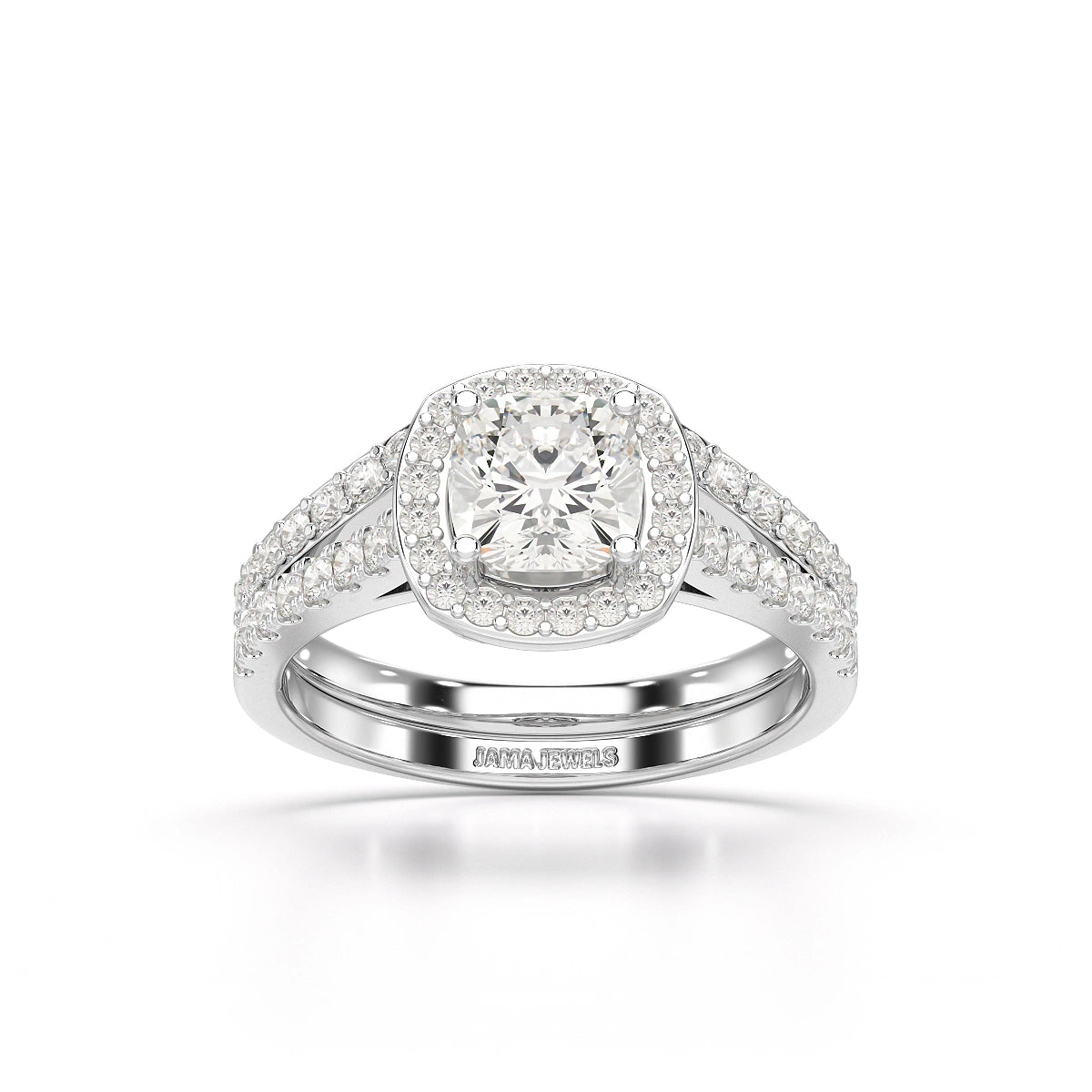 1.77 CT Cushion Cut Halo Layered Lab Diamond Ring