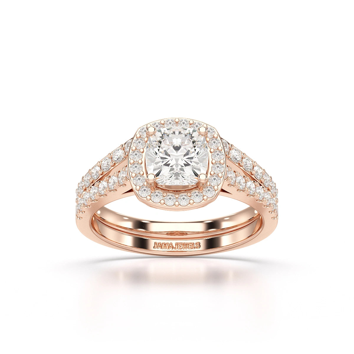 1.77 CT Cushion Cut Halo Layered Lab Diamond Ring