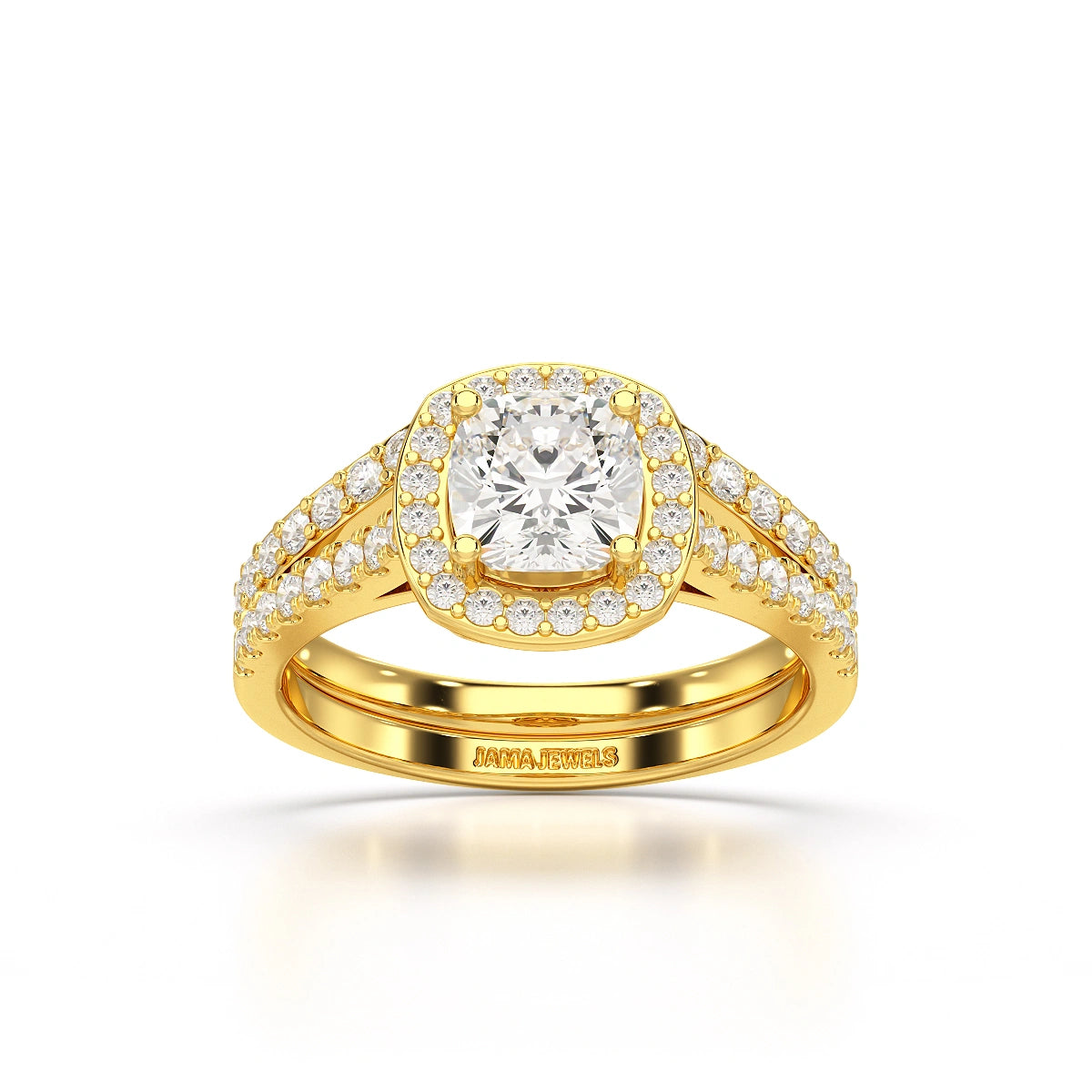 1.77 CT Cushion Cut Halo Layered Lab Diamond Ring