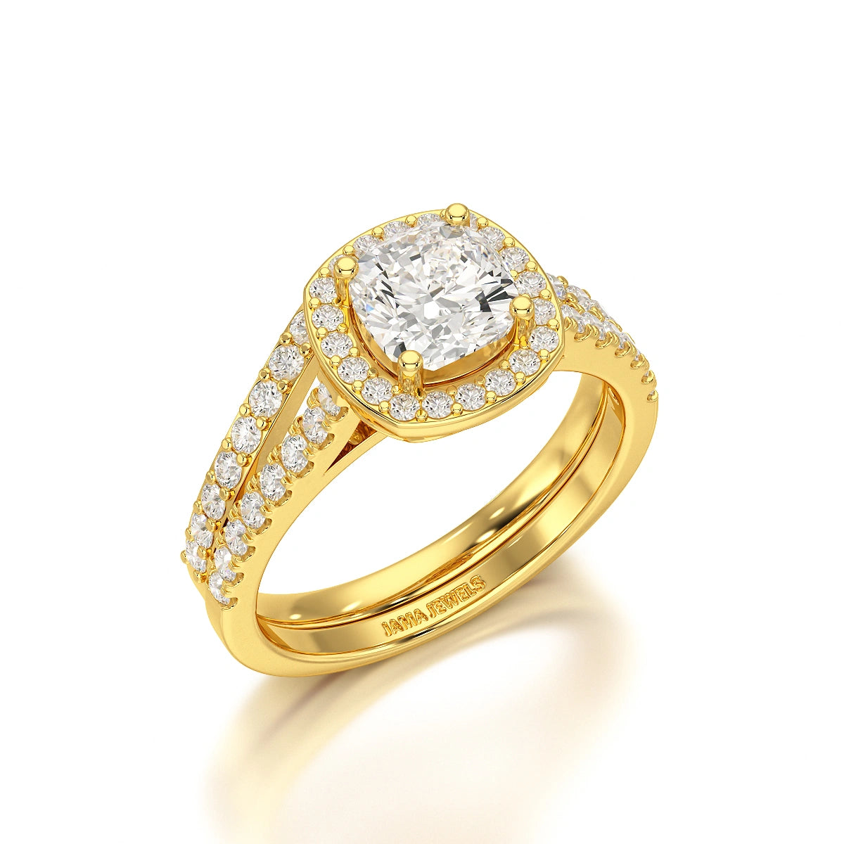 1.77 CT Cushion Cut Halo Layered Lab Diamond Ring