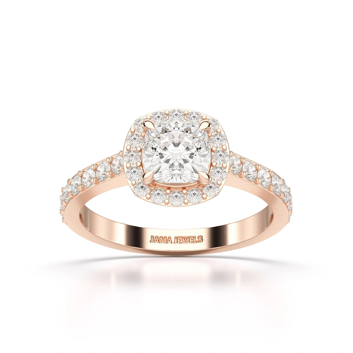 1.54 CT Cushion Cut Halo Lab Diamond Ring