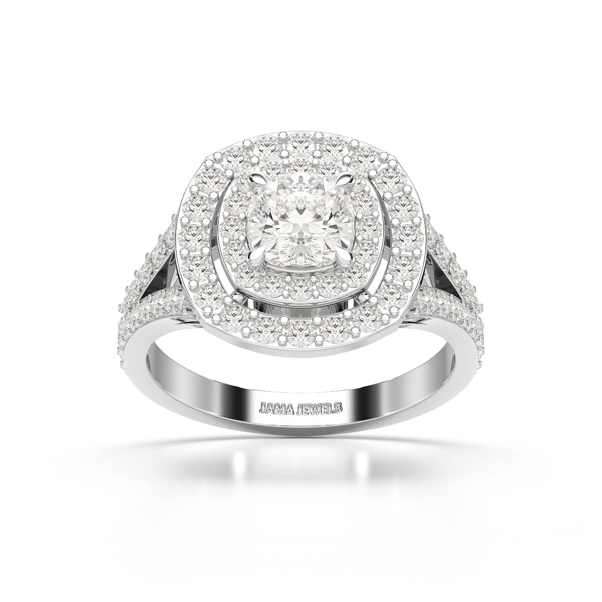 1.83 CT Cushion Cut Halo Lab Diamond Ring