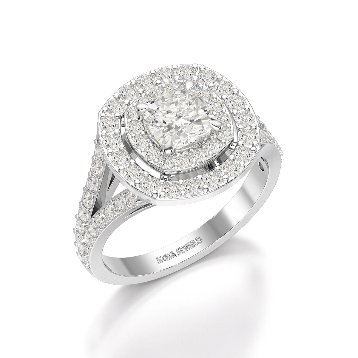 1.83 CT Cushion Cut Halo Lab Diamond Ring