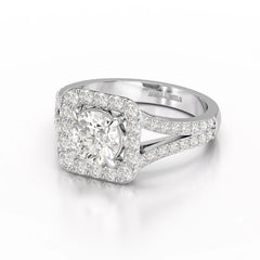 1.74 Round Cut Halo Lab Diamond Ring