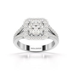 1.74 Round Cut Halo Lab Diamond Ring