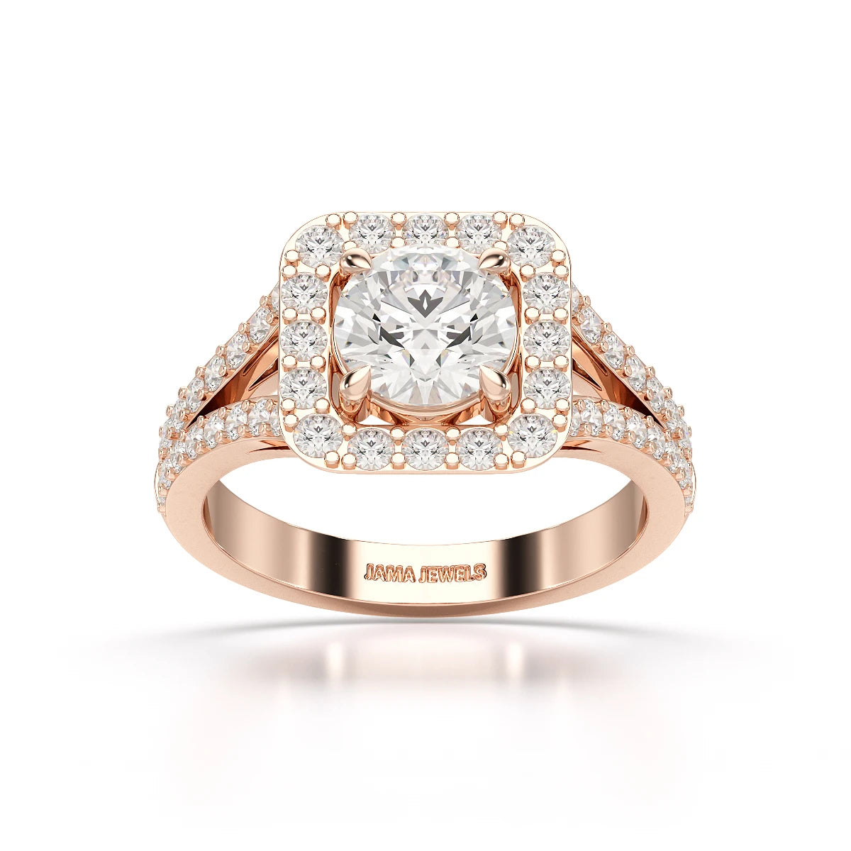 1.74 Round Cut Halo Lab Diamond Ring