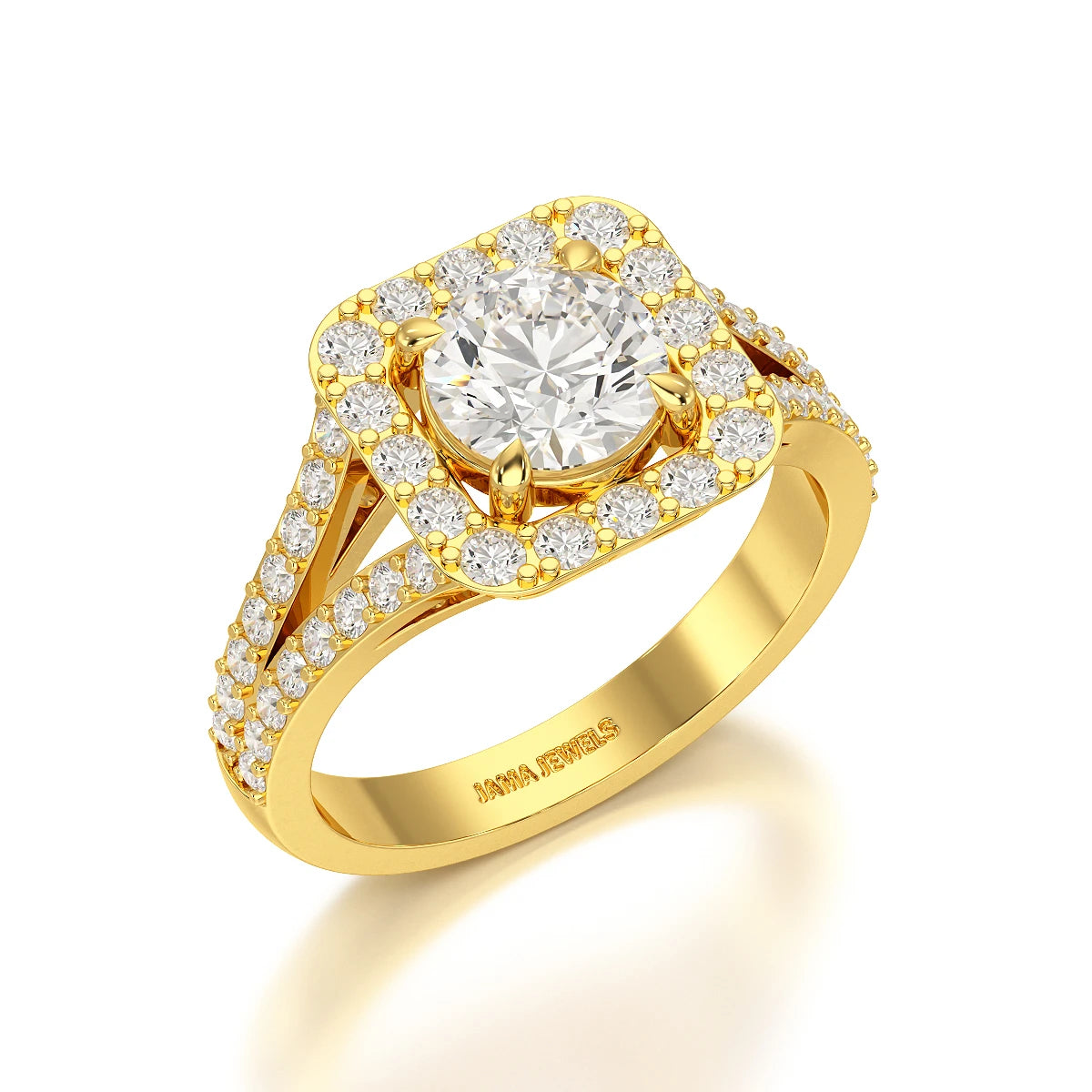 1.74 Round Cut Halo Lab Diamond Ring