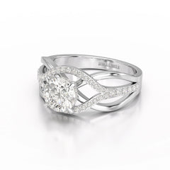 1.35 CT Layered Round Cut Lab Diamond Ring