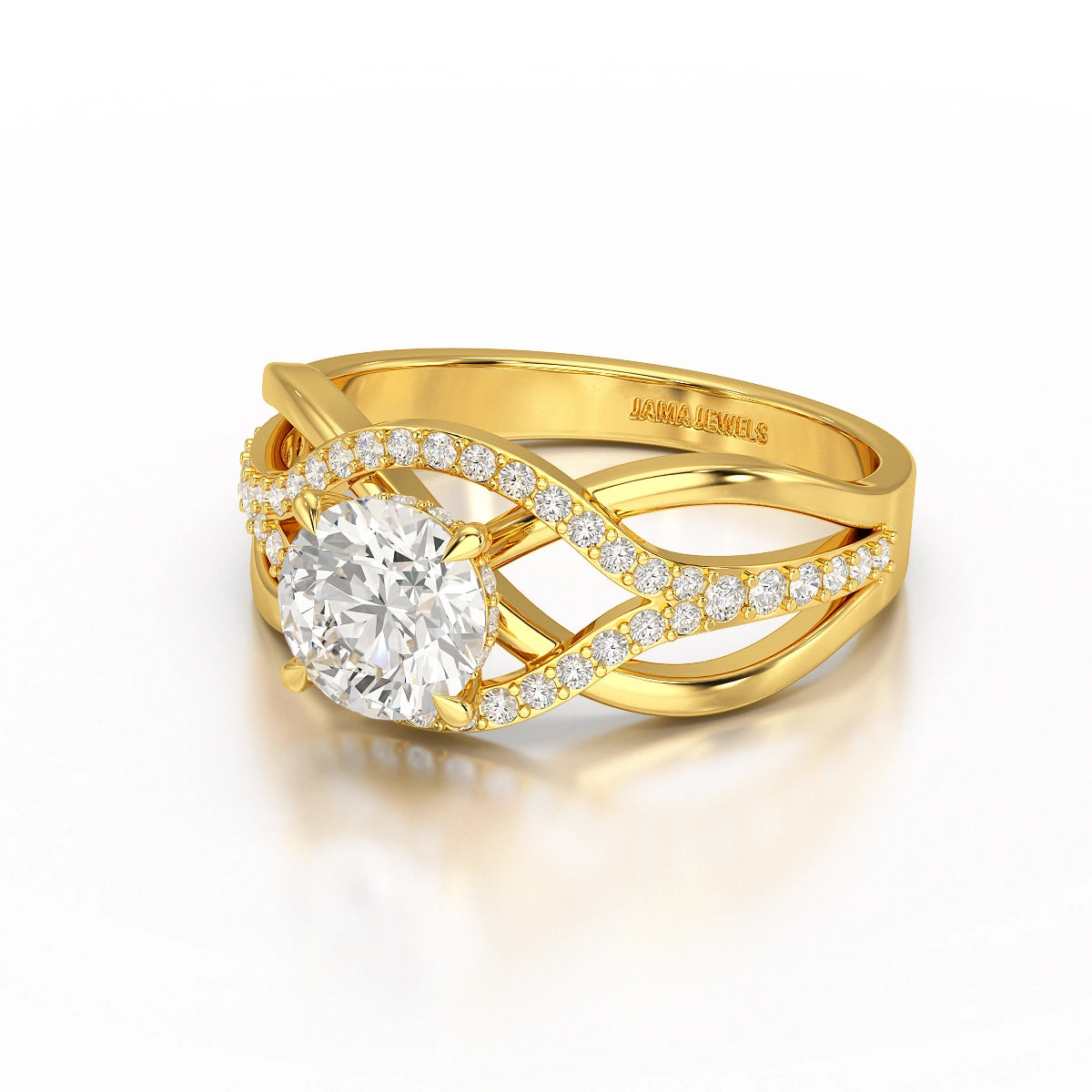 1.35 CT Layered Round Cut Lab Diamond Ring