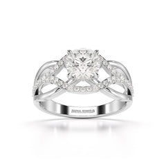 1.35 CT Layered Round Cut Lab Diamond Ring